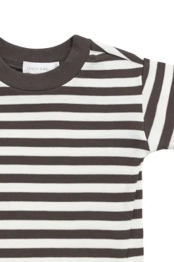 Pima Cotton Otis Tee - Essential Stripe Cloud/Dark Coffee