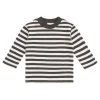 Pima Cotton Pedro Long Sleeve Tee - Essential Stripe Cloud/Dark Coffee
