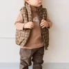 Rudi Puffer Vest - Gingham Shitake
