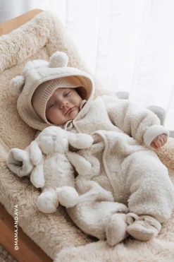 Sasha Recycled Polyester Sherpa Onepiece - Natural