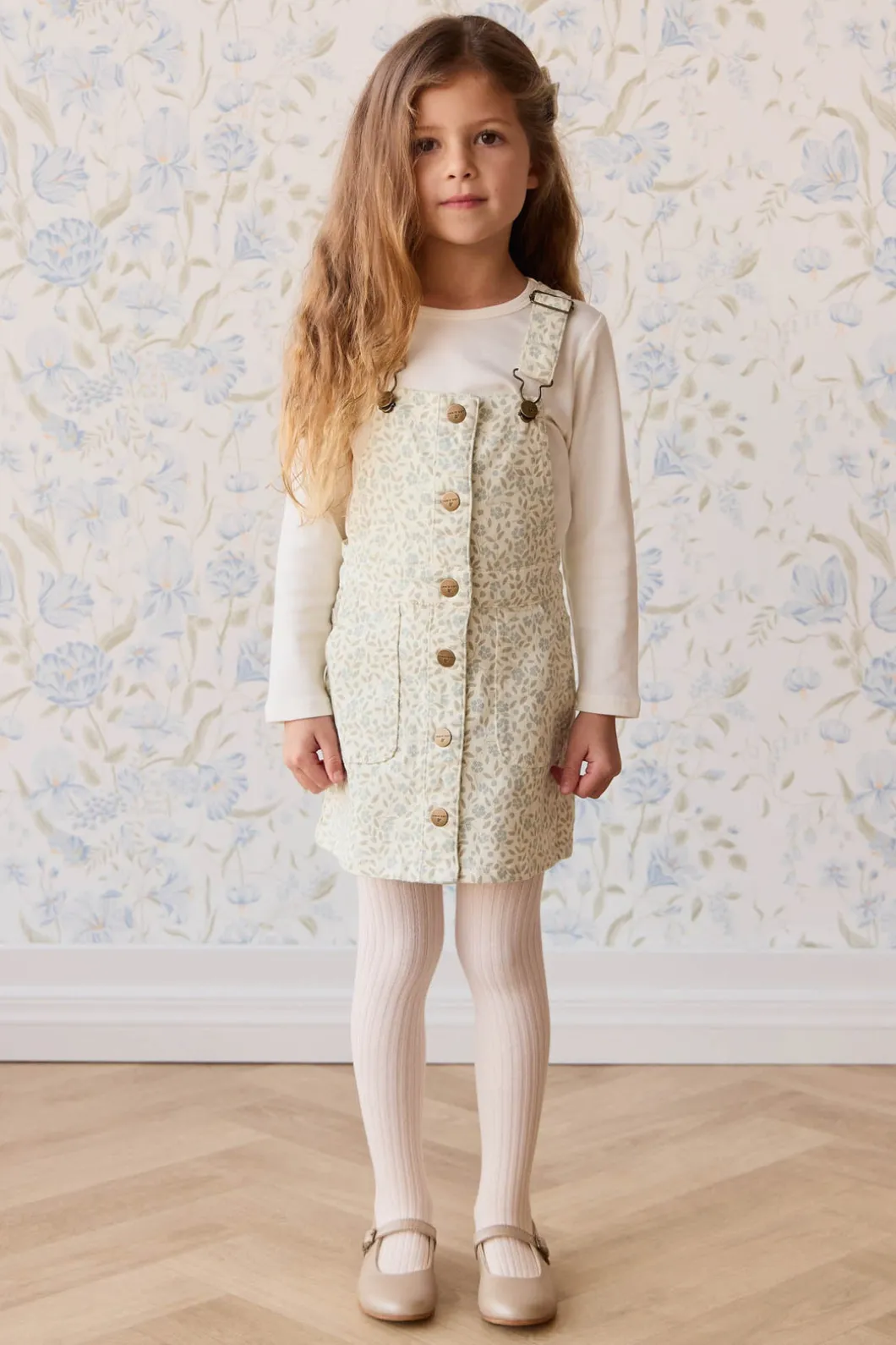 Vintage Overall Dress - Elodie Whisper White