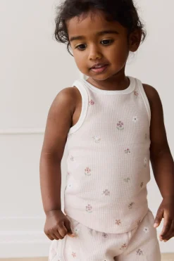 Waffle Molly Singlet - Carissa Mauve Large